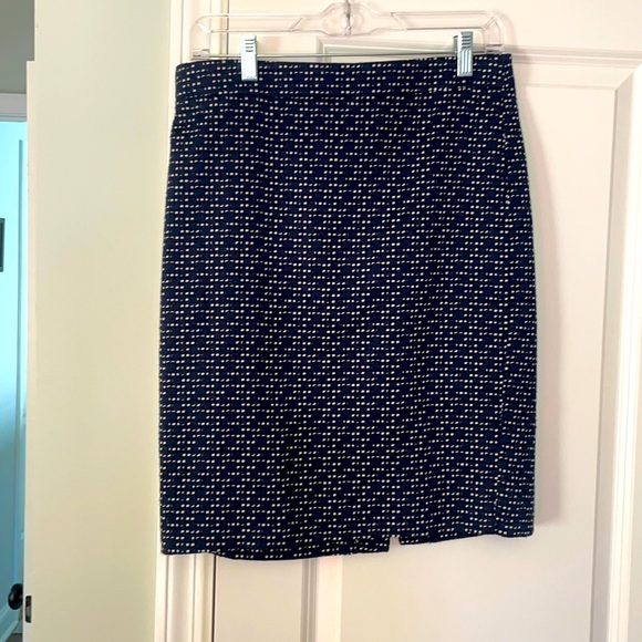 j crew pencil skirt navy and white - Picture 1 of 5